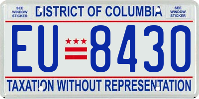 DC license plate EU8430