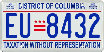 DC license plate EU8432