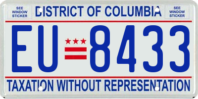 DC license plate EU8433