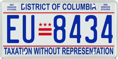 DC license plate EU8434