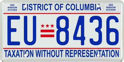 DC license plate EU8436