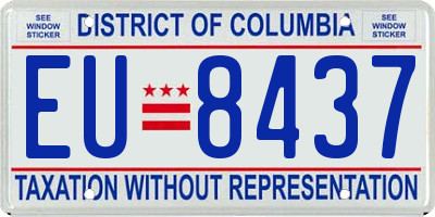 DC license plate EU8437