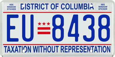 DC license plate EU8438