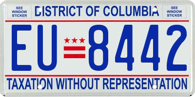 DC license plate EU8442