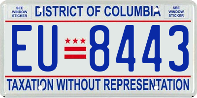 DC license plate EU8443