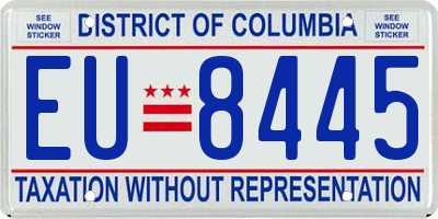 DC license plate EU8445