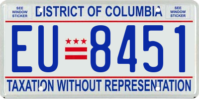 DC license plate EU8451