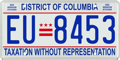 DC license plate EU8453