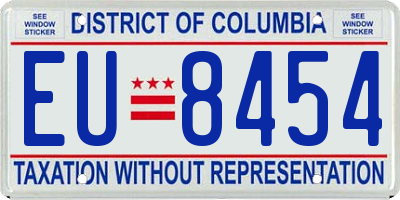 DC license plate EU8454