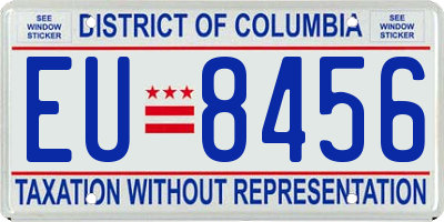 DC license plate EU8456