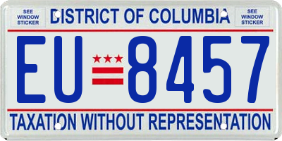 DC license plate EU8457