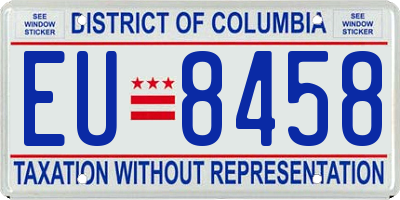 DC license plate EU8458