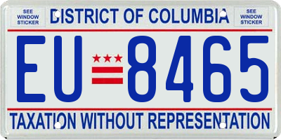 DC license plate EU8465