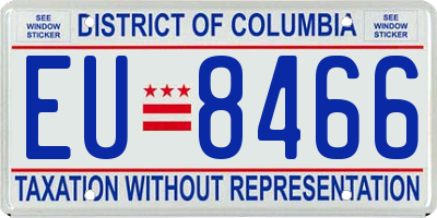 DC license plate EU8466