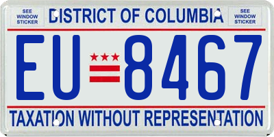 DC license plate EU8467