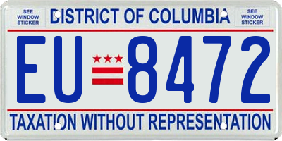 DC license plate EU8472