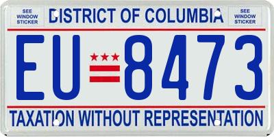 DC license plate EU8473