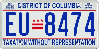 DC license plate EU8474