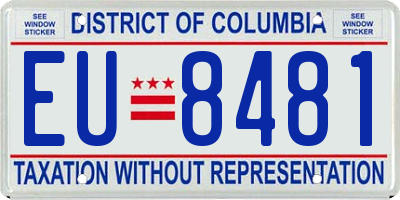DC license plate EU8481