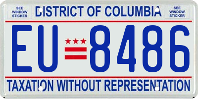 DC license plate EU8486