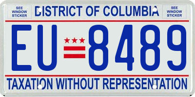 DC license plate EU8489