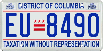 DC license plate EU8490