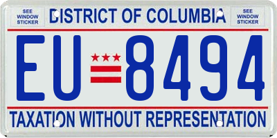 DC license plate EU8494