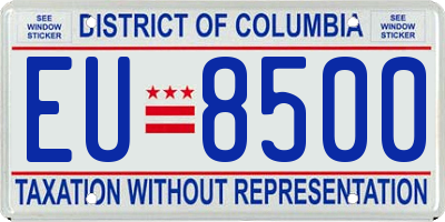DC license plate EU8500