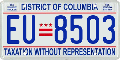 DC license plate EU8503