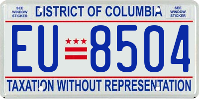 DC license plate EU8504