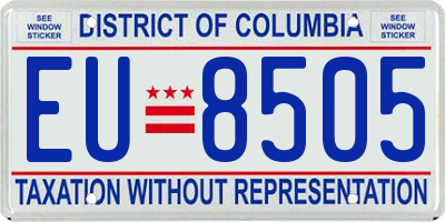 DC license plate EU8505