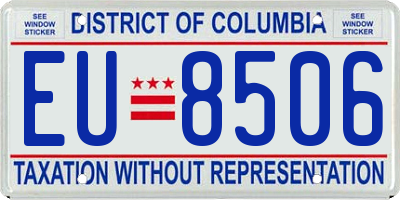 DC license plate EU8506