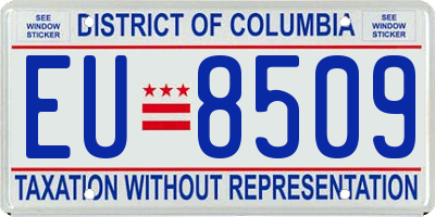 DC license plate EU8509