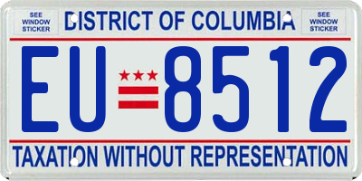 DC license plate EU8512