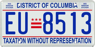 DC license plate EU8513