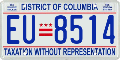 DC license plate EU8514