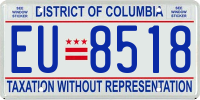 DC license plate EU8518