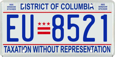 DC license plate EU8521