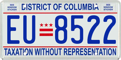 DC license plate EU8522
