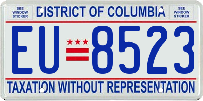 DC license plate EU8523