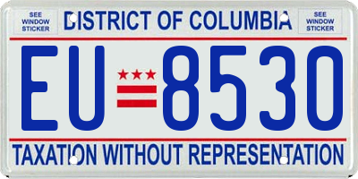 DC license plate EU8530