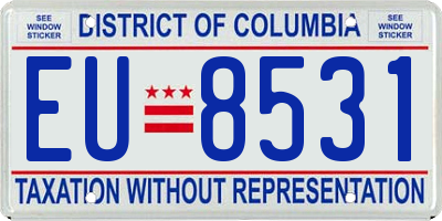 DC license plate EU8531