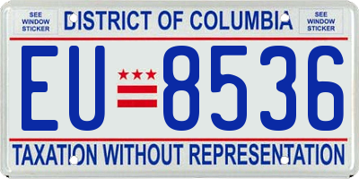 DC license plate EU8536