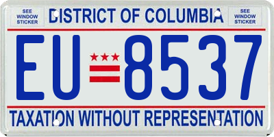 DC license plate EU8537