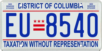 DC license plate EU8540