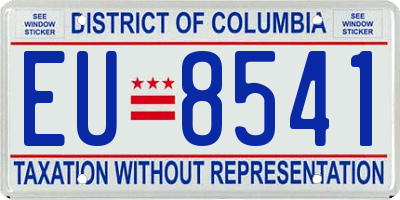 DC license plate EU8541