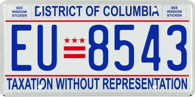 DC license plate EU8543