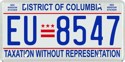 DC license plate EU8547