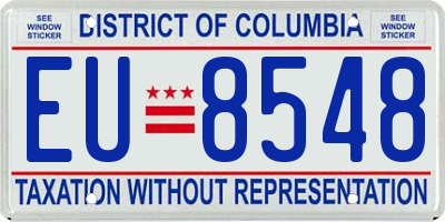 DC license plate EU8548