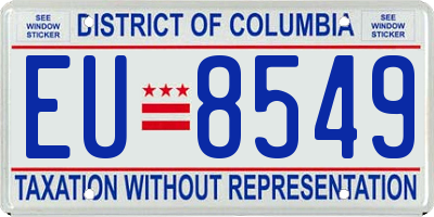 DC license plate EU8549
